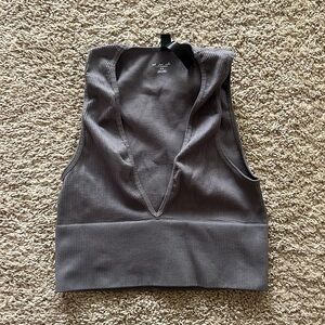 UO Ribbed Top in Dark Gray